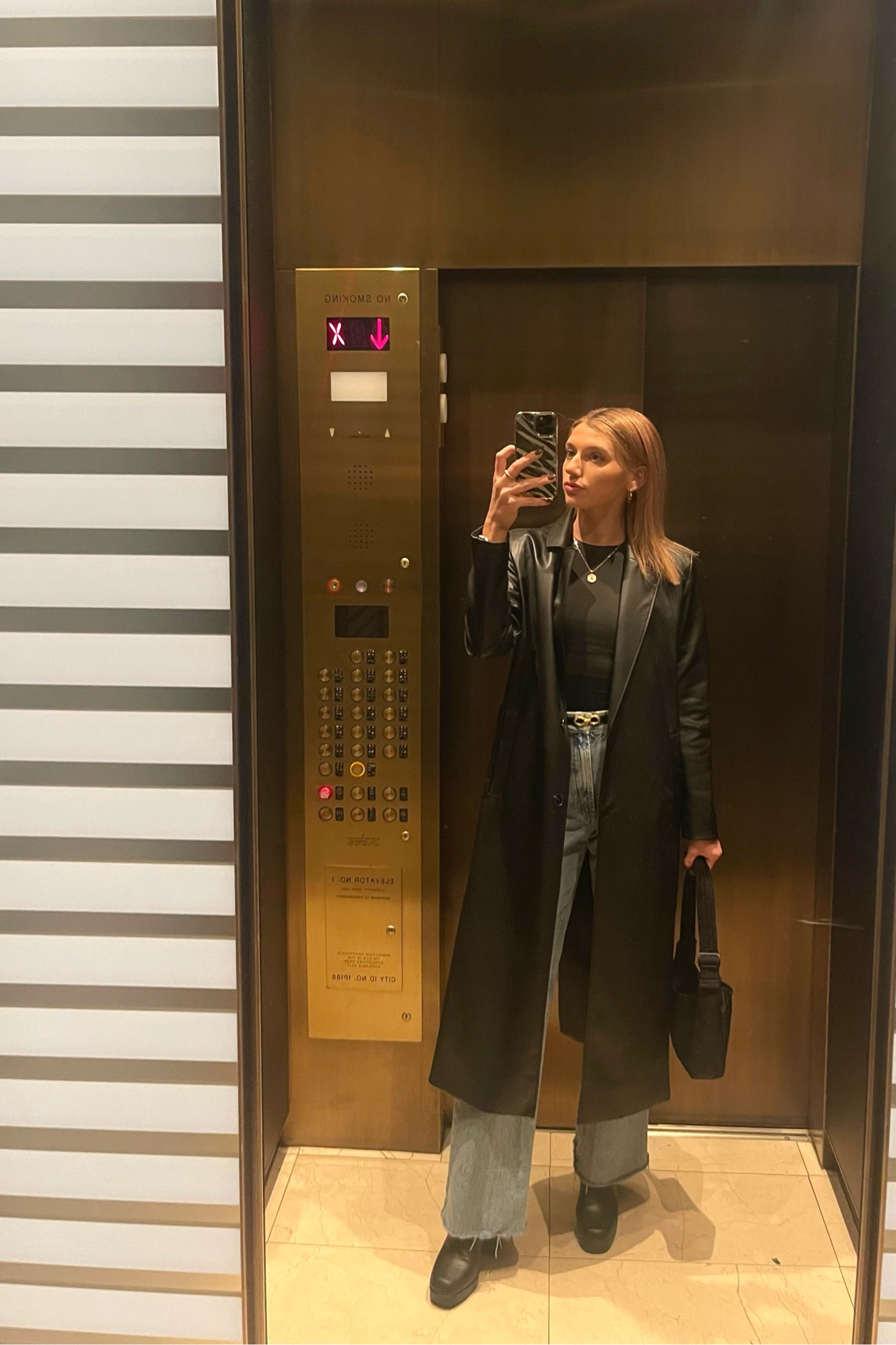 leather trench coat outfit inspo | date night outfit | nyc winter outfits | fall outfits | new york christmas outfits 