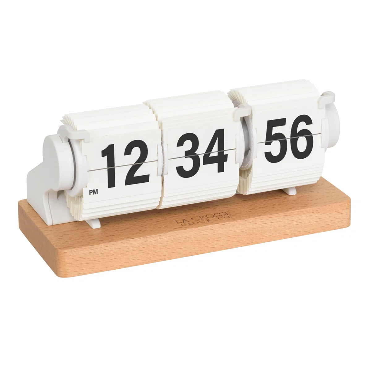 Rollins Mechanical White Flip Analog Quartz Tabletop Clock | Wayfair North America
