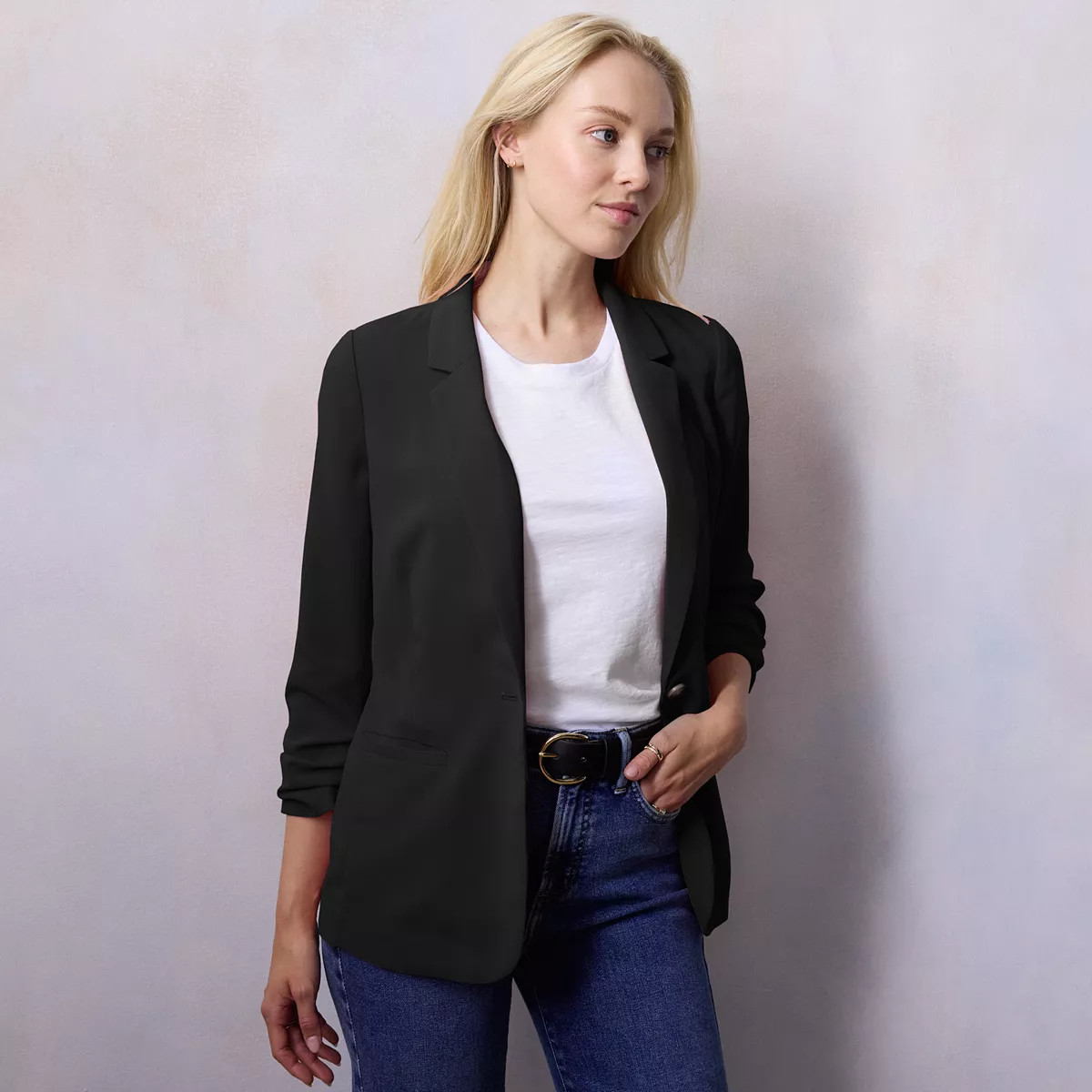 Women's LC Lauren Conrad Notch Collar 3/4 Sleeve Blazer | Kohl's