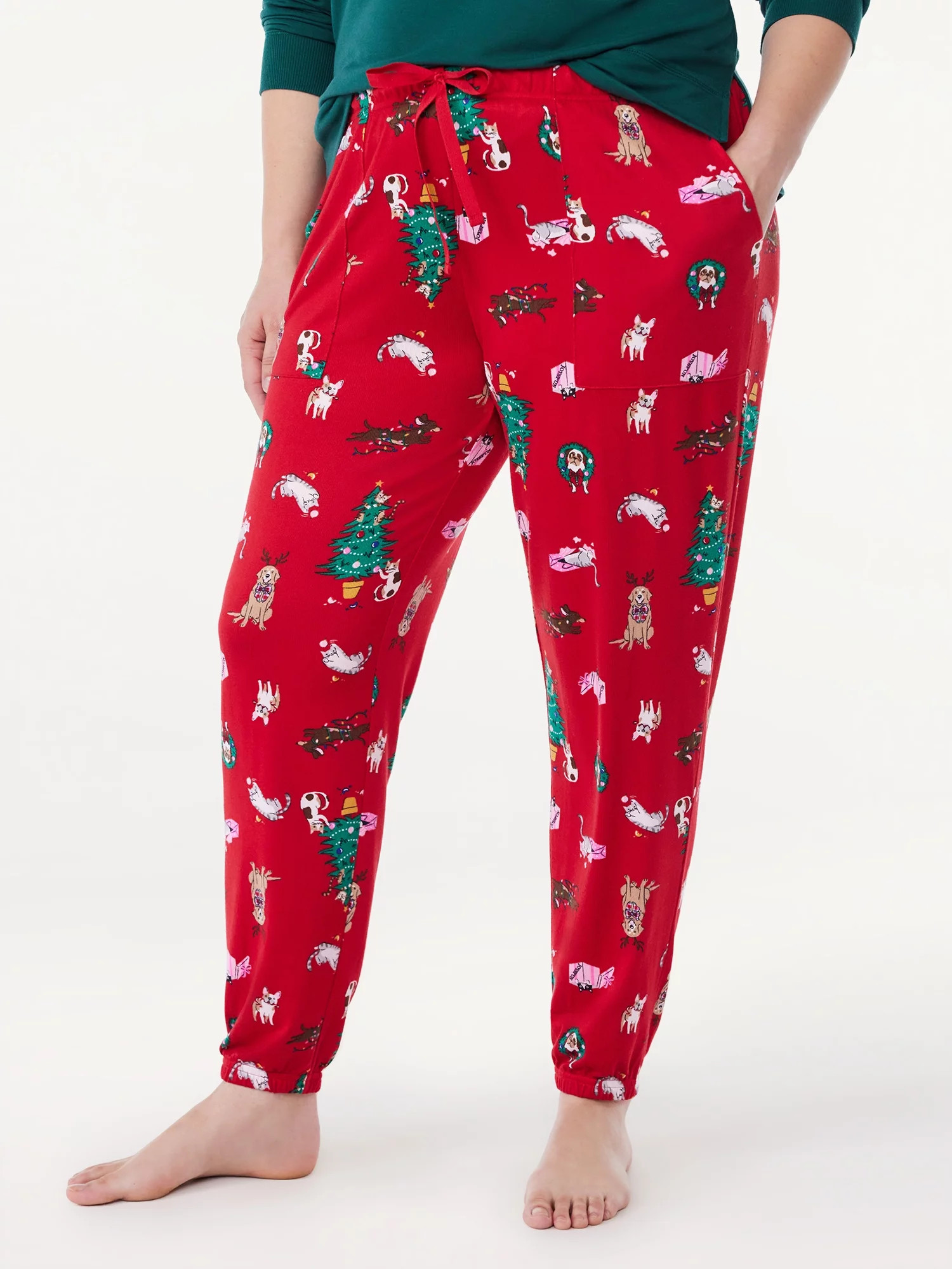 Joyspun Women's Brushed Hacci Knit Sleep Joggers, Sizes XS to 3X - Walmart.com | Walmart (US)