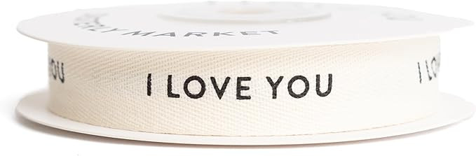 I Love You, Cotton Herringbone Custom Ribbon Natural 10 Yards, 58 | Amazon (US)