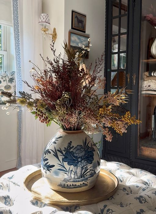 Floral Pattern Stoneware Ginger Jar | Antique Farm House