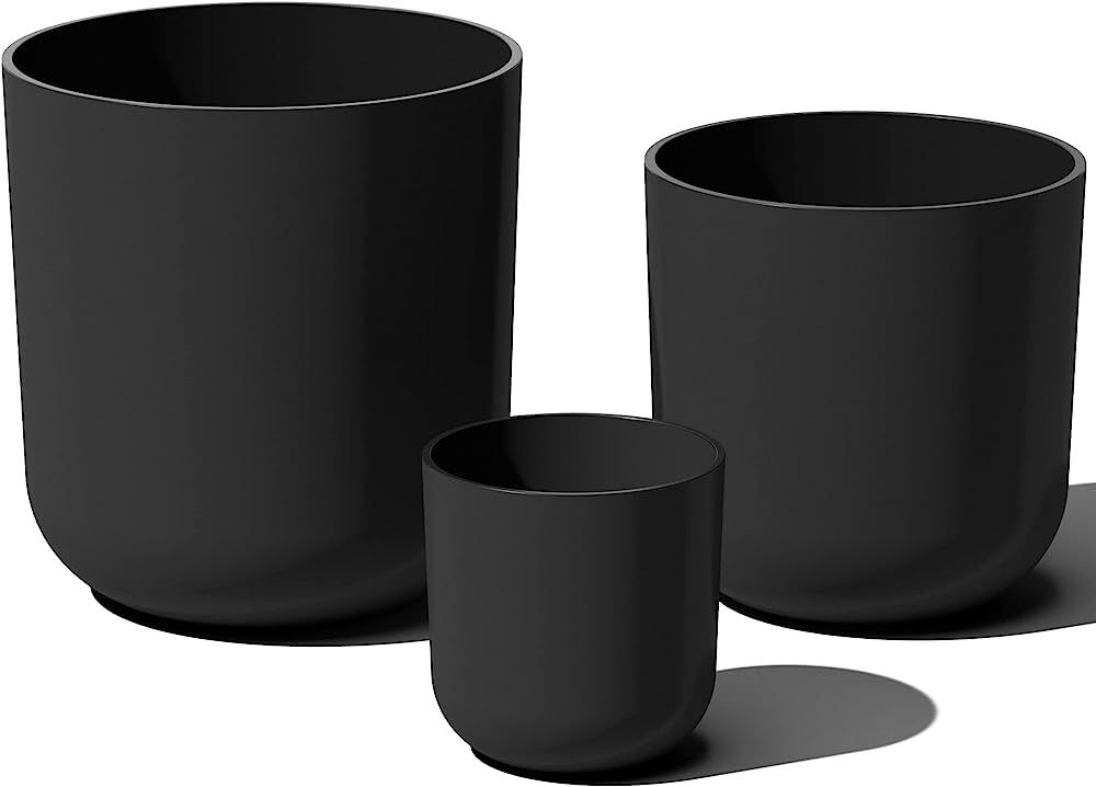 Veradek Pure Series Kona Planter 3 Pot (10in. 15 in. 20 in.) Set of 3 Cluster (Black) | Amazon (US)