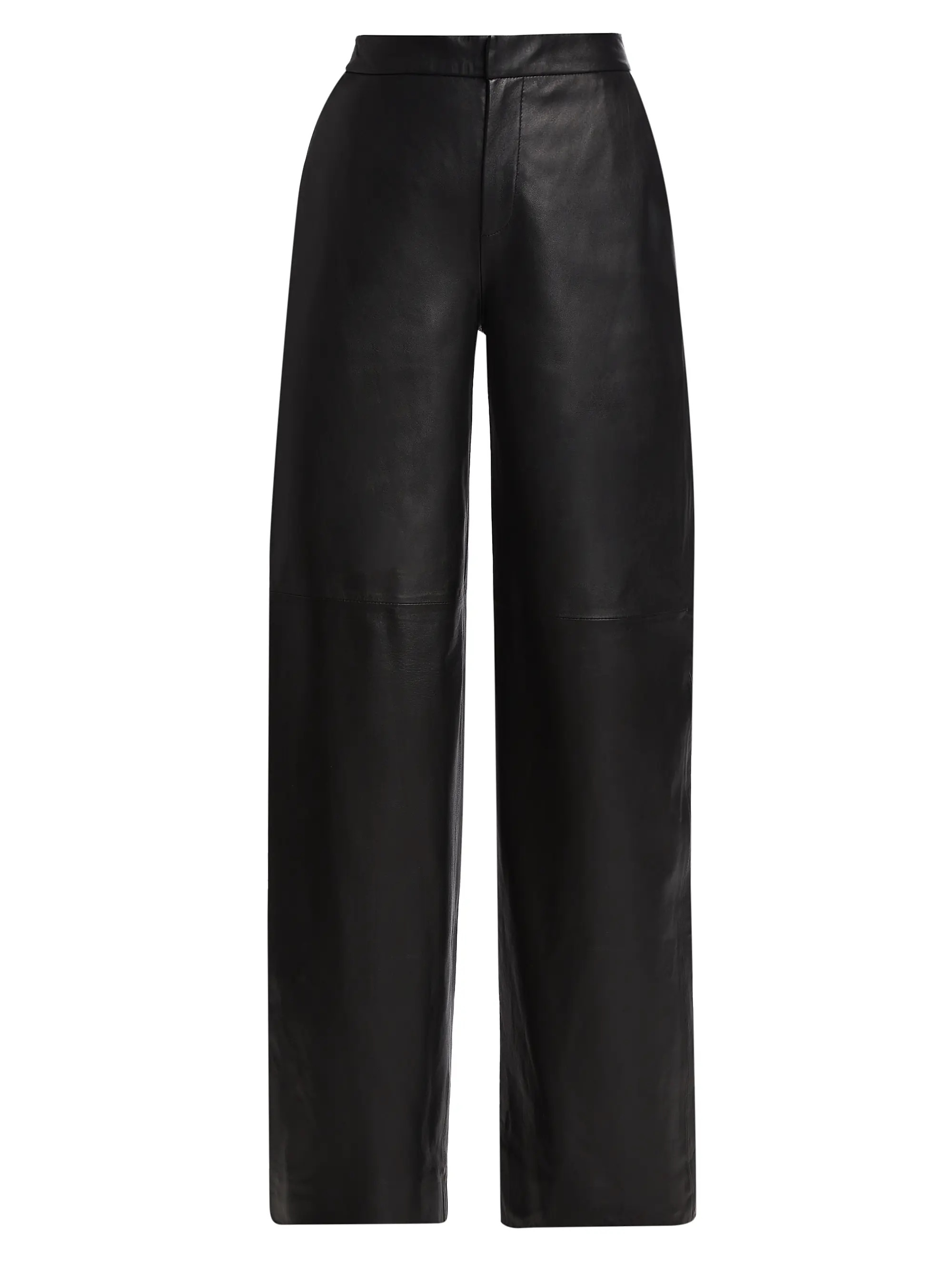 L'AGENCE Livvy Leather Straight-Leg Pants | Saks Fifth Avenue | Saks Fifth Avenue