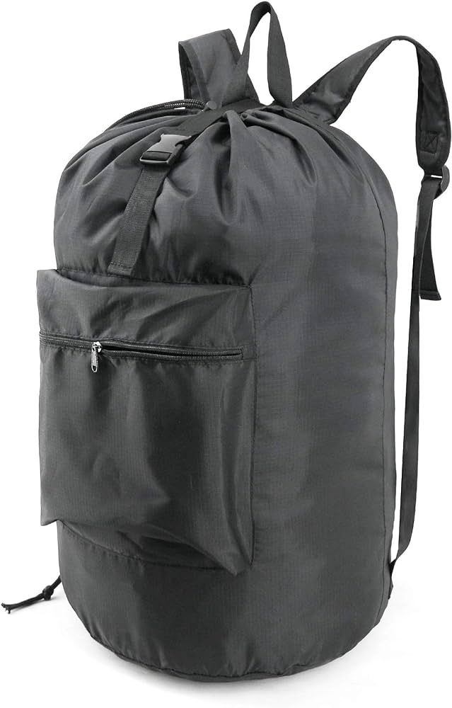 BeeGreen Laundry Bag Backpack w Adjustable Shoulder Straps College Dorm Essentials w Drawstring C... | Amazon (US)