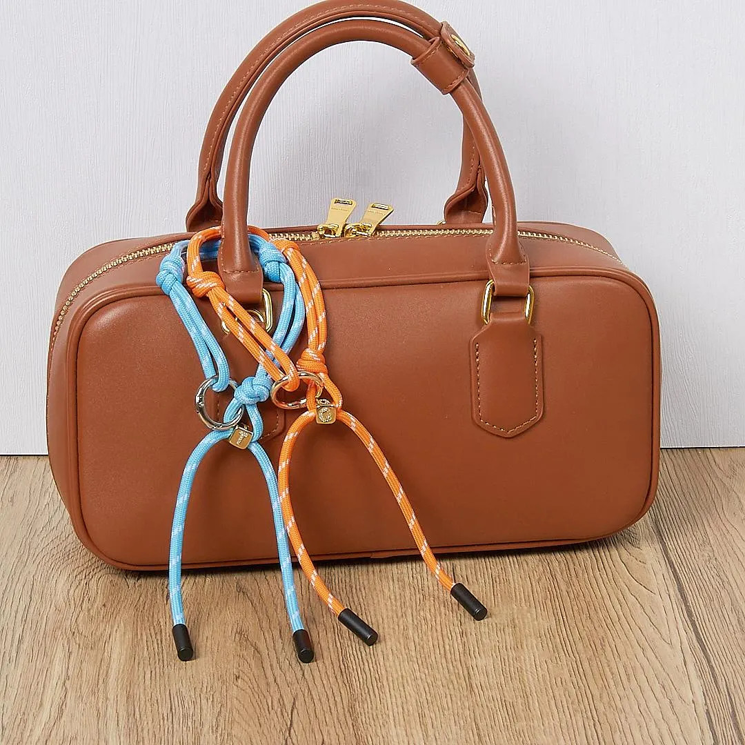 Custom Paracord Bag Charm With Gold Stainless Steel Letter Bead - Braided Rope Keychain, Colorful... | Etsy (US)