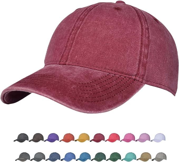 TSSGBL Vintage Cotton Washed Baseball Caps Unstructured Low Profile Adjustable Distressed Dad Hat... | Amazon (US)