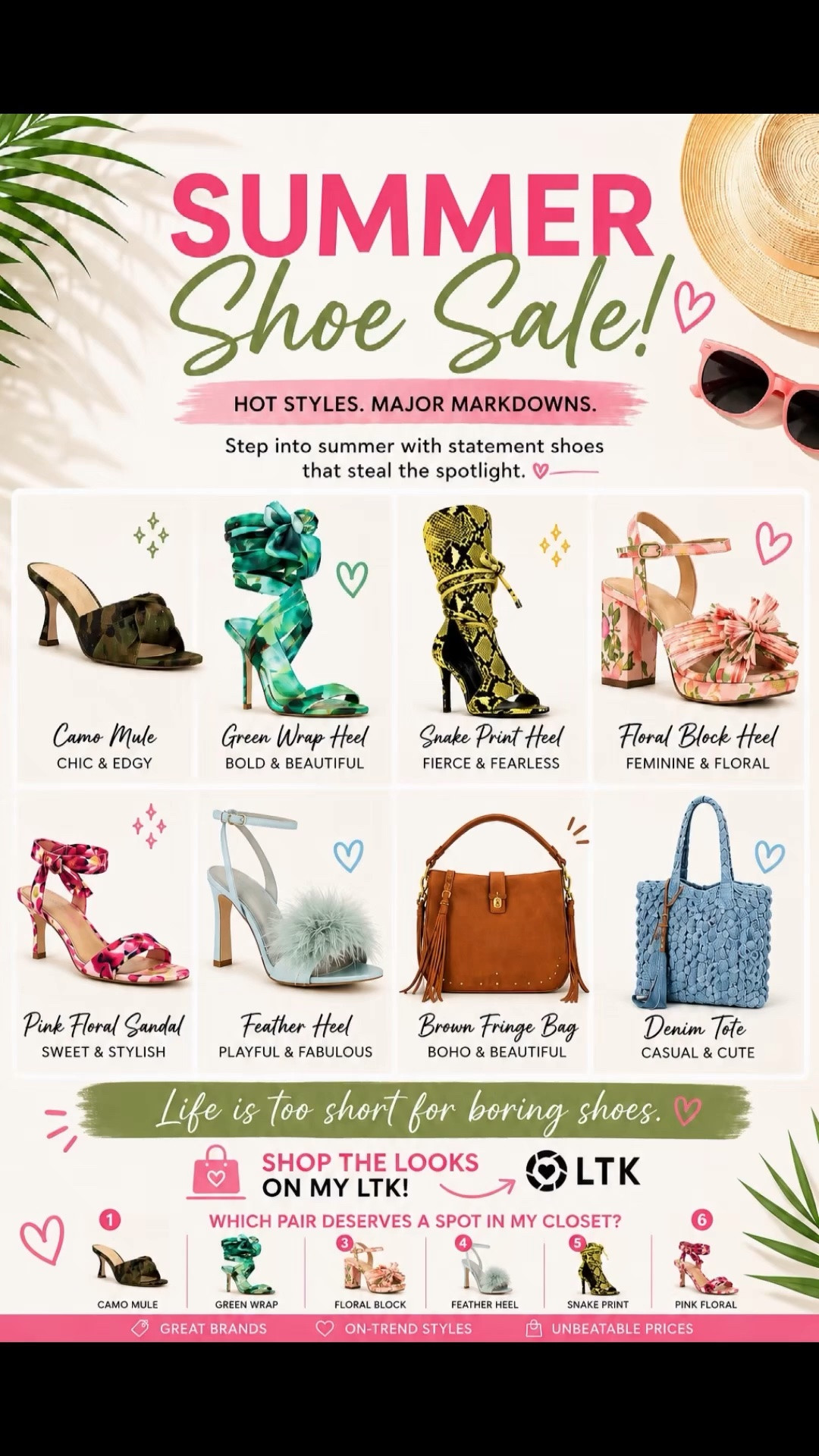 🚨 @DSW Summer Shoe Sale Alert! 🚨
Code: HELLOSUMMER
Summer is the season for statement shoes, and DSW understood the assignment. 💃🏾🌸

From bold florals and dreamy feathers to snake prints and wrap-up heels, these styles are guaranteed to turn a simple outfit into a look.

My favorites? The floral block heels and that gorgeous feather heel. But honestly… I don’t think I can choose. 😍

✨ Life is too short for boring shoes.
✨ A great pair of shoes can change your whole mood.
✨ Summer style starts from the ground up.

Which pair deserves a spot in my closet? 👇🏾


#DSW #DSWShoeLover #SummerShoeSale #SandalSeason #StatementShoes #FashionOver50 #GenXStyle #StyleOver50 #SlayTheLook #FashionFinds #SummerStyle #LTKStyle #ShoesOfTheDay #SlayTheMeeting

#LTKootd #LTKOver40 #LTKSeasonal