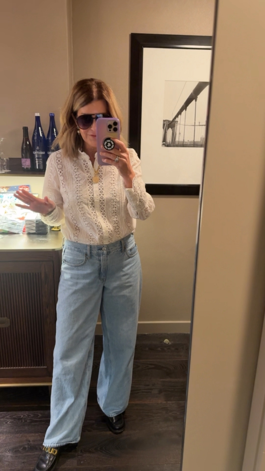 Wearing a size 27 in jeans a small top 

#LTKNYFW #LTKOver40 #LTKStyleTip