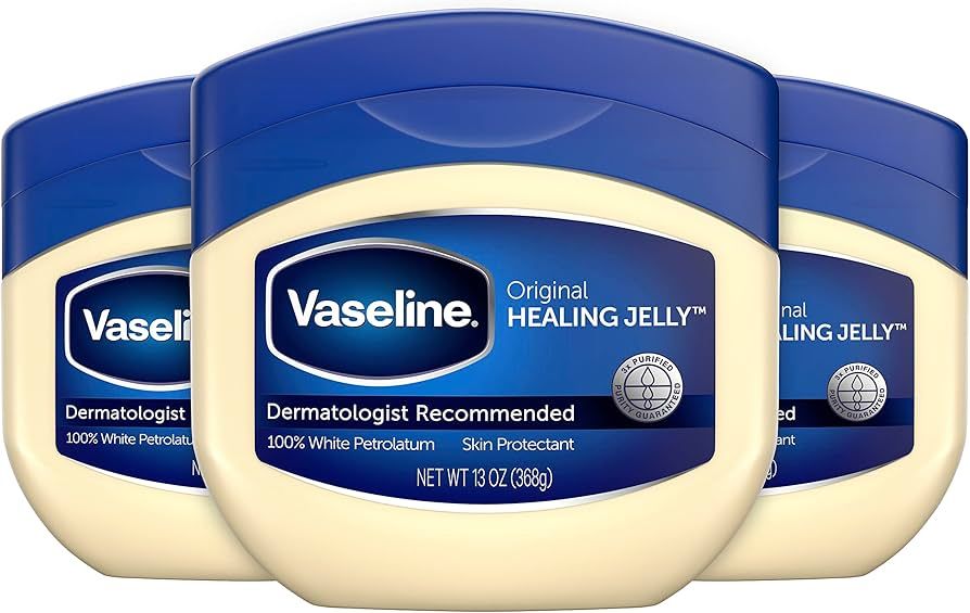 Vaseline Petroleum Jelly Original 3 Count Provides Dry Skin Relief And Protects Minor Cuts Dermat... | Amazon (US)
