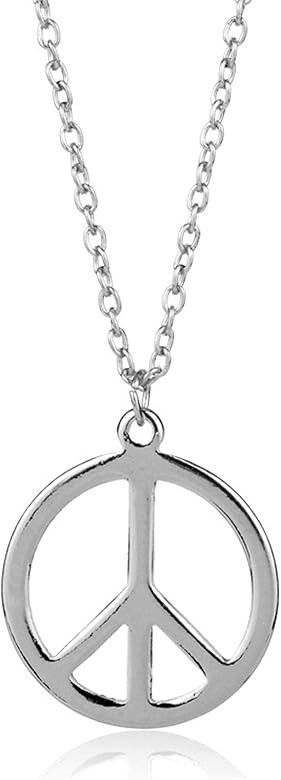 Peace Sign Necklace Hippie Style Love Peace Sign Hippie Pendant Necklace Hippie Party Dressing Ac... | Amazon (US)
