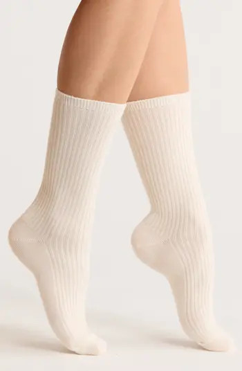 Rib Merino Wool Blend Crew Socks | Nordstrom