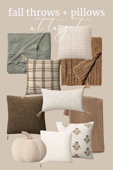 Fall pillows and throw blankets at Target. 

#LTKhome #LTKSeasonal