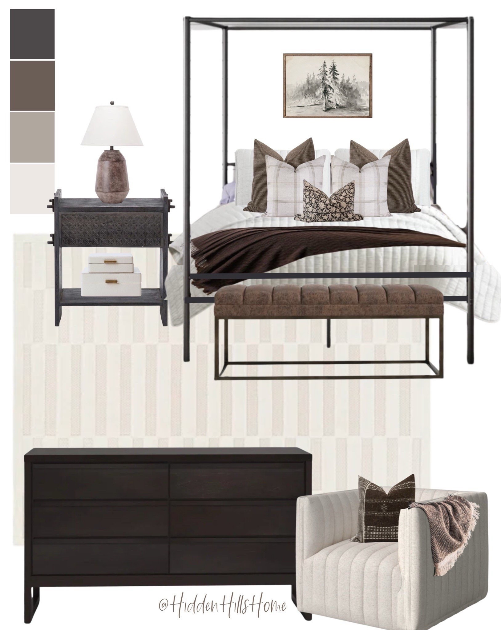 Bedroom decor, canopy bed, primary bedroom mood board, master bedroom, bedroom dresser, swivel chair, bedroom design #bedroom #homedecor


#LTKSeasonal #LTKSaleAlert #LTKHome