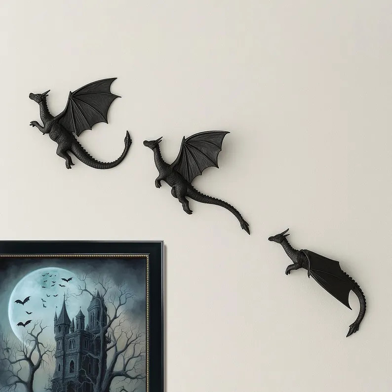 3D Flying Dragon Wall Decor: Fantasy Art Sculpture | Etsy (US)