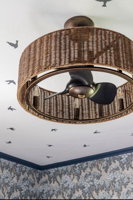 Rattan fandelier 🤎 

Ceiling fan + chandelier = fandelier  

#LTKhome