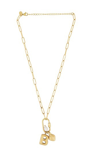 Carabiner Initial Charm Necklace in Gold | Revolve Clothing (Global)
