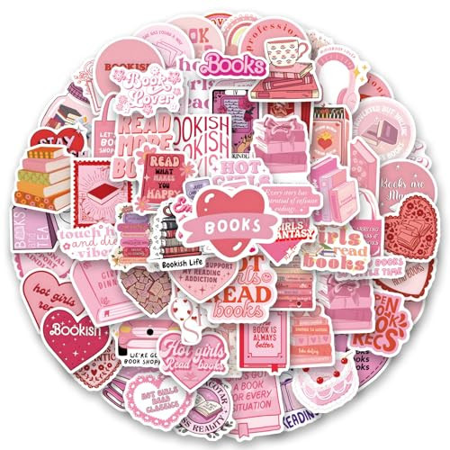 Anhstks 125 PCS Pink Book Stickers,Bookish Stickers for Kindle,Booktok Reading Stickers,Aesthetic Kindle Stickers,Bookish Gifts for Woman,Girl,Book Lover | Amazon (US)