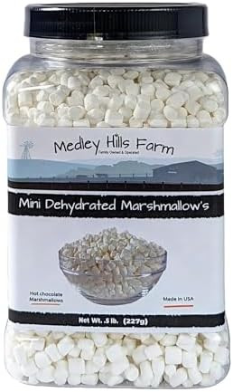 Vanilla mini dehydrated marshmallows in Reusable Container by Medley hills farm - mini marshmallo... | Amazon (US)