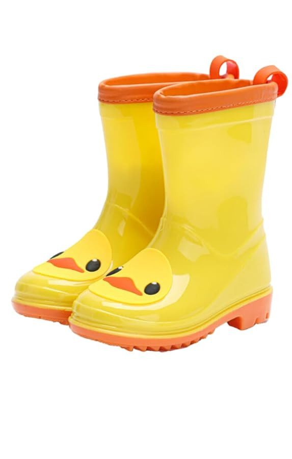 Kids Rain Boots, Duck Rain Boots, Boys Girls Yellow Rubber Rainboots for Garden, Puddle & Outdoor... | Amazon (US)