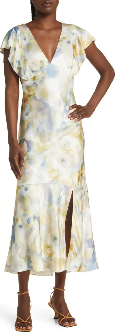 Dina Flutter Sleeve Midi Dress | Nordstrom