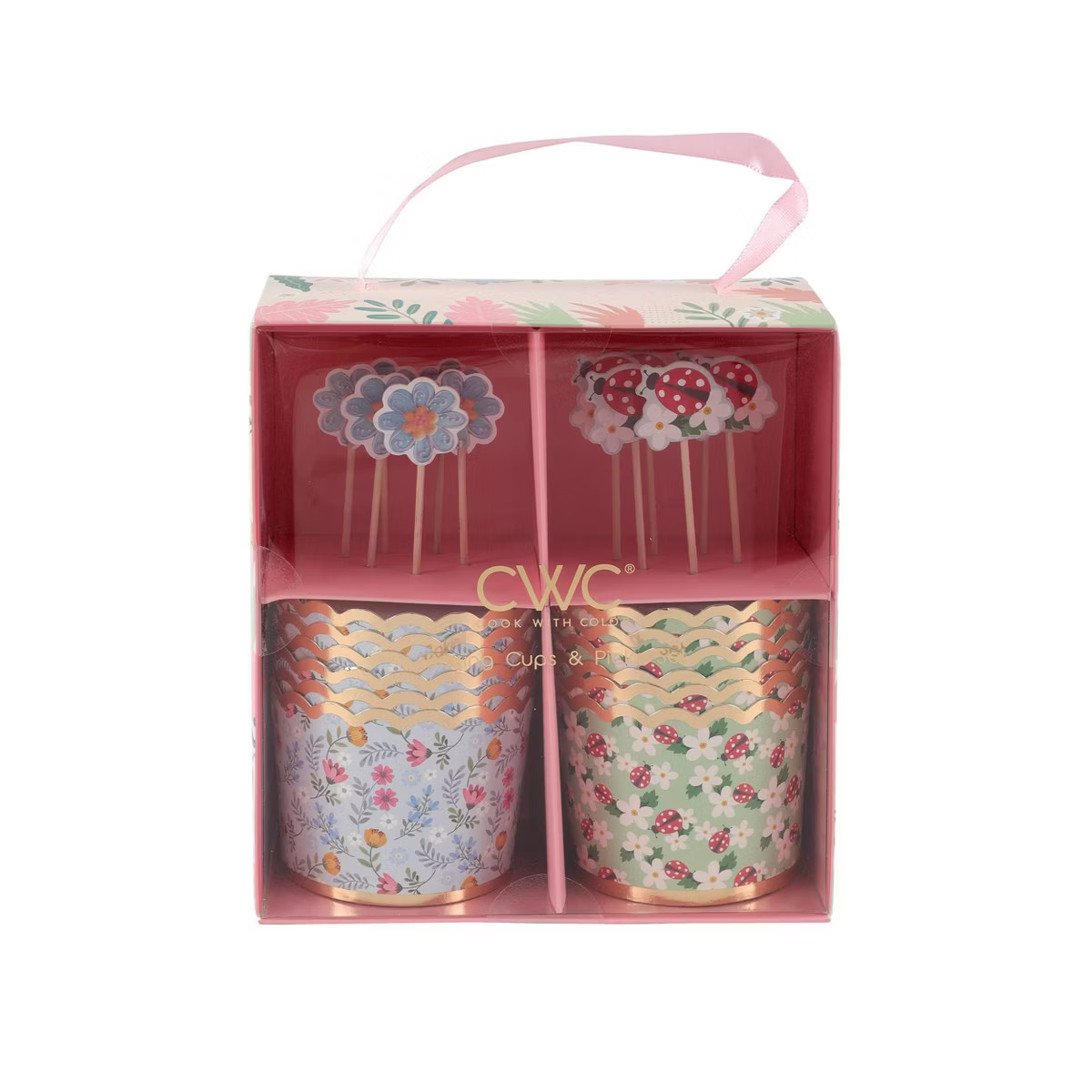 Cook With Color 24pc Floral/Lady Bug Cupcake Kit | Target