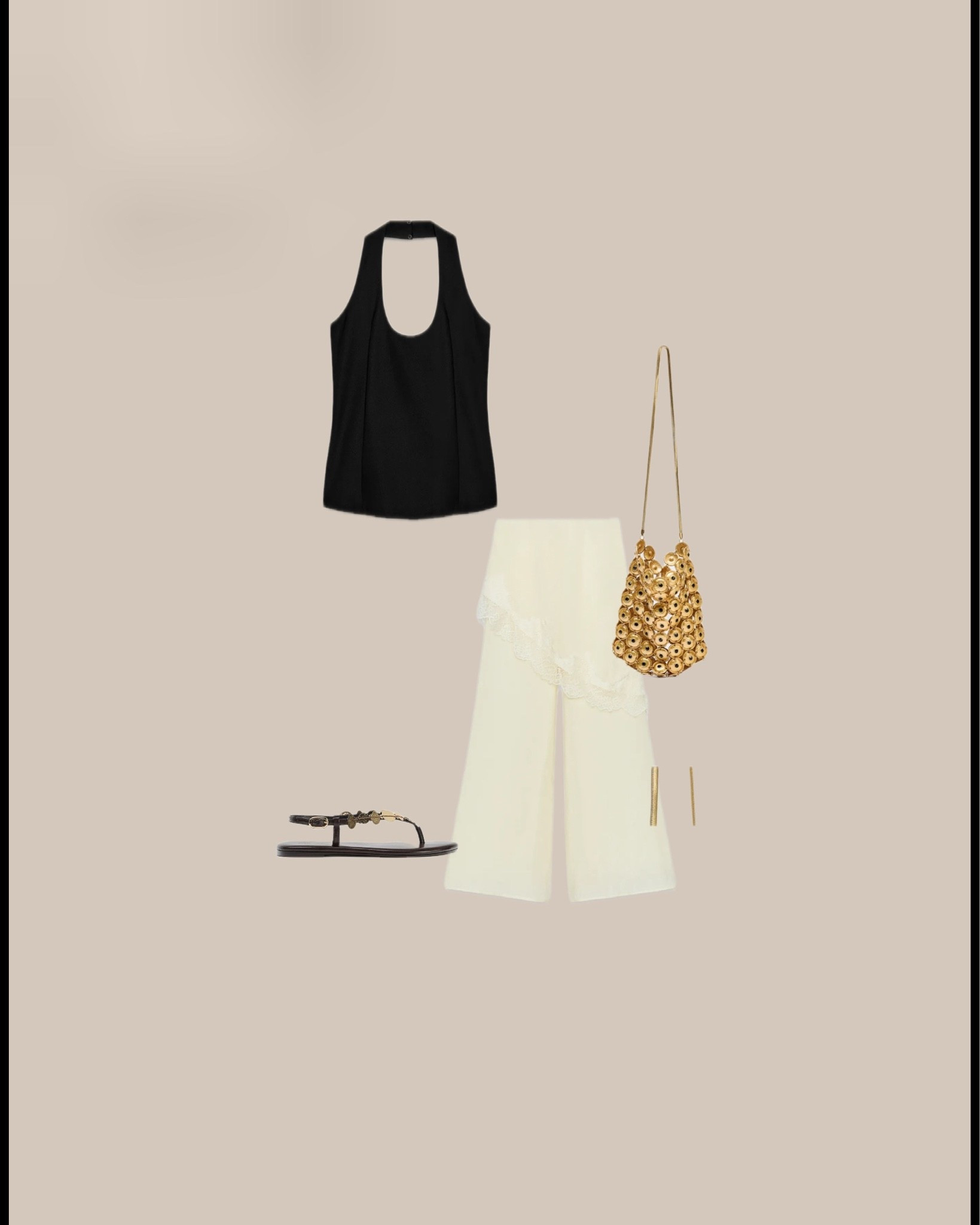 Zara lace scarf trousers new in 🤍🥥🍦