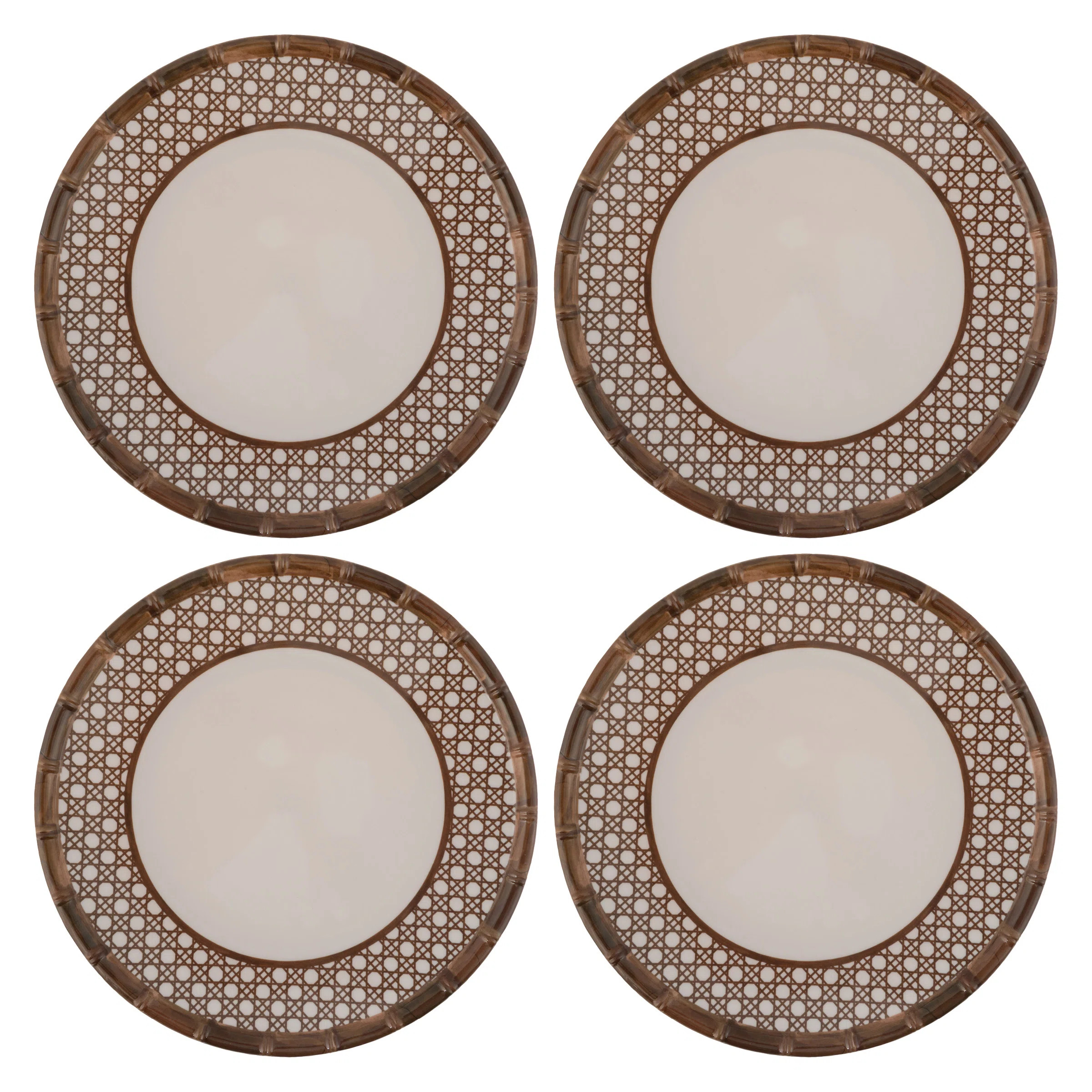MELAMINE DINNER PLATES S/4 BAMBOO (S25) | Wayfair North America
