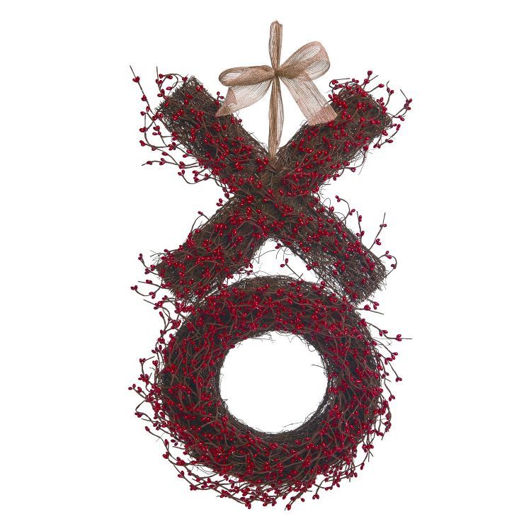 Transpac Natural Fiber 25" Valentines XO Berry Wreath | Target