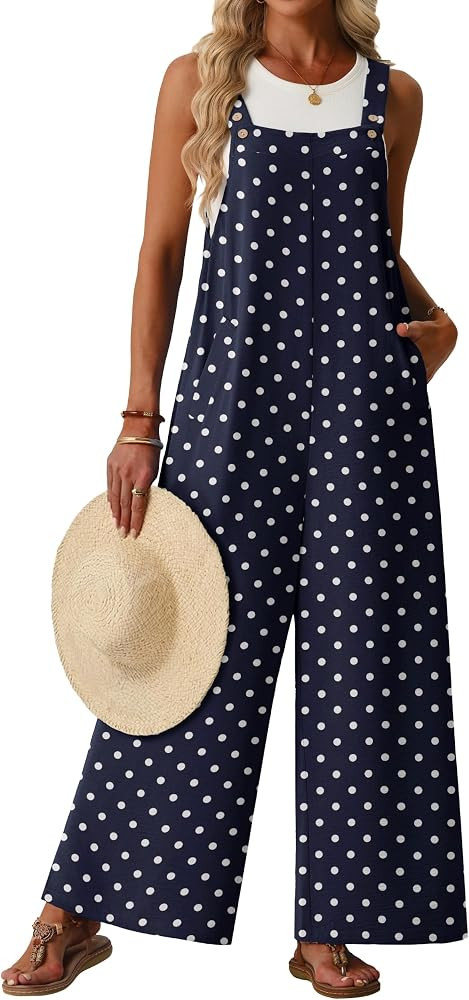 Overalls for Women Casual Summer Floral Wide Leg Jumpsuits | Amazon (US)