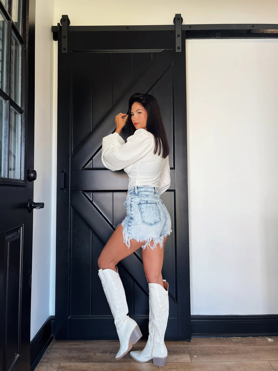 Lindsey Asymmetrical Distressed Shorts- Acid Light wash | Willow Boutique