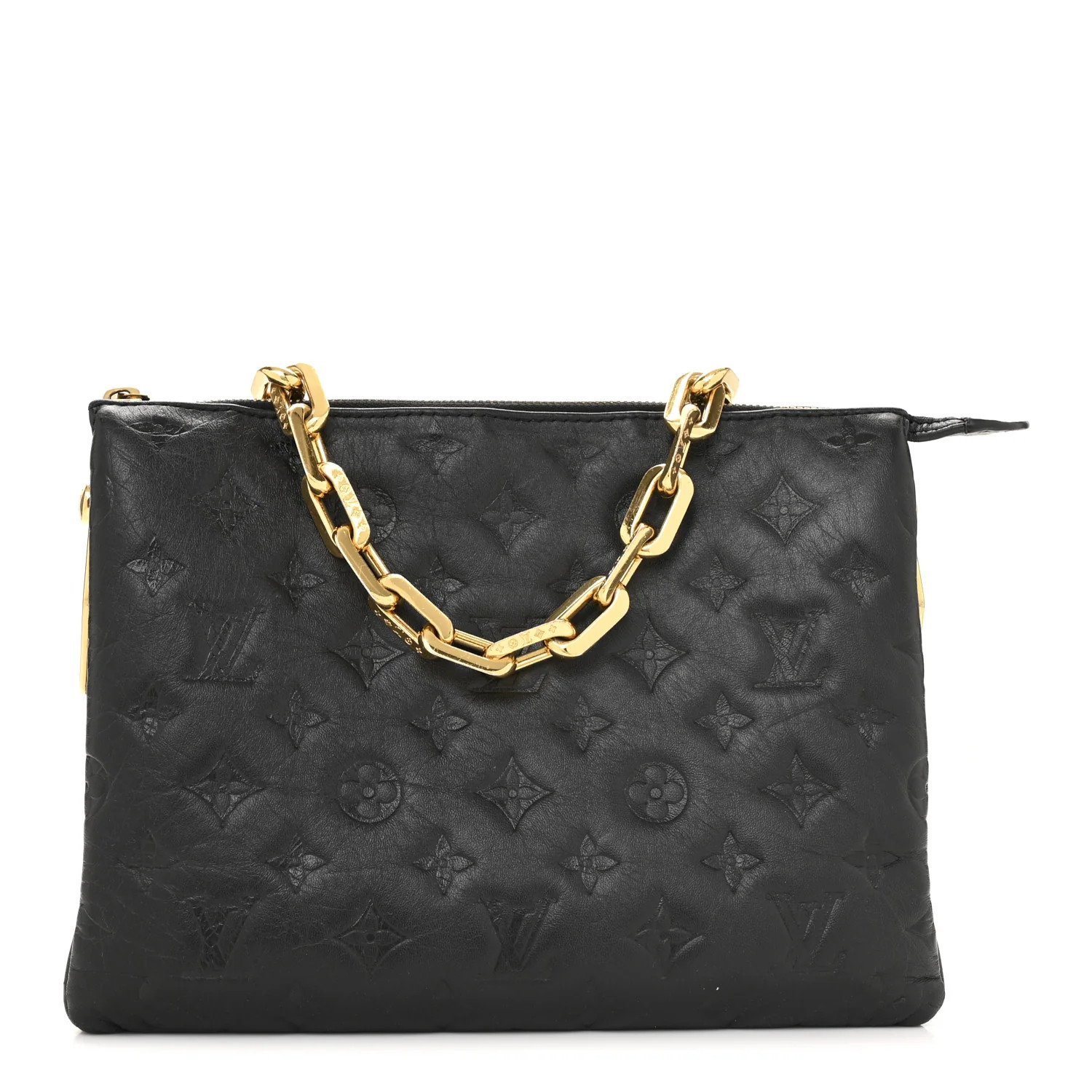 Lambskin Embossed Monogram Coussin PM Black | FASHIONPHILE (US)