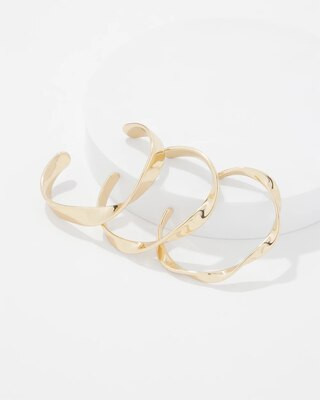 3-Pack Gold Twisted Bangles | White House Black Market