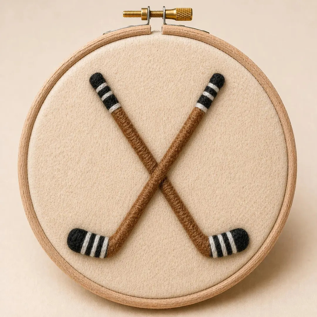 Handmade Felt Hockey Sticks Embroidery Hoop, Personalized Needle Felted Wall Decor, Hockey Lover ... | Etsy (Global)