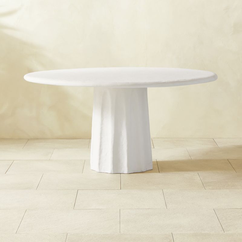 Boscoe Round White Concrete Outdoor Dining Table 60" | CB2 | CB2