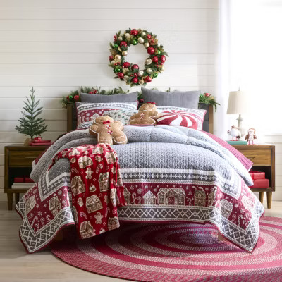 North Pole Trading Co. Gingerbread House Quilt Set, Color: Warsaw Gray - JCPenney | JCPenney