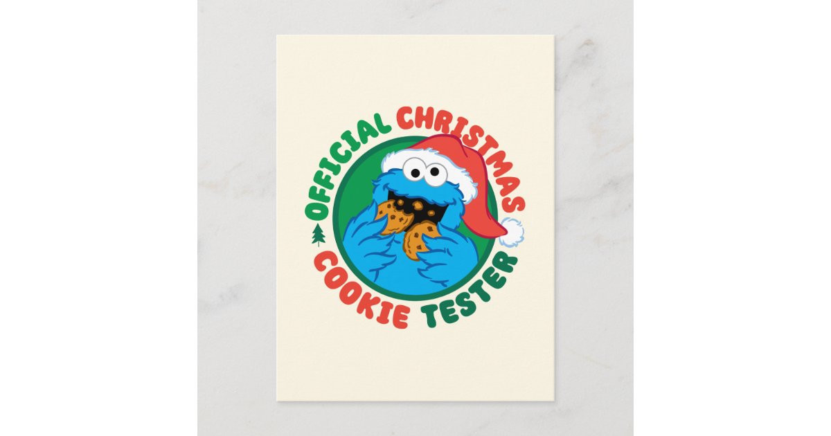 Cookie Monster | Official Christmas Cookie Tester Postcard | Zazzle