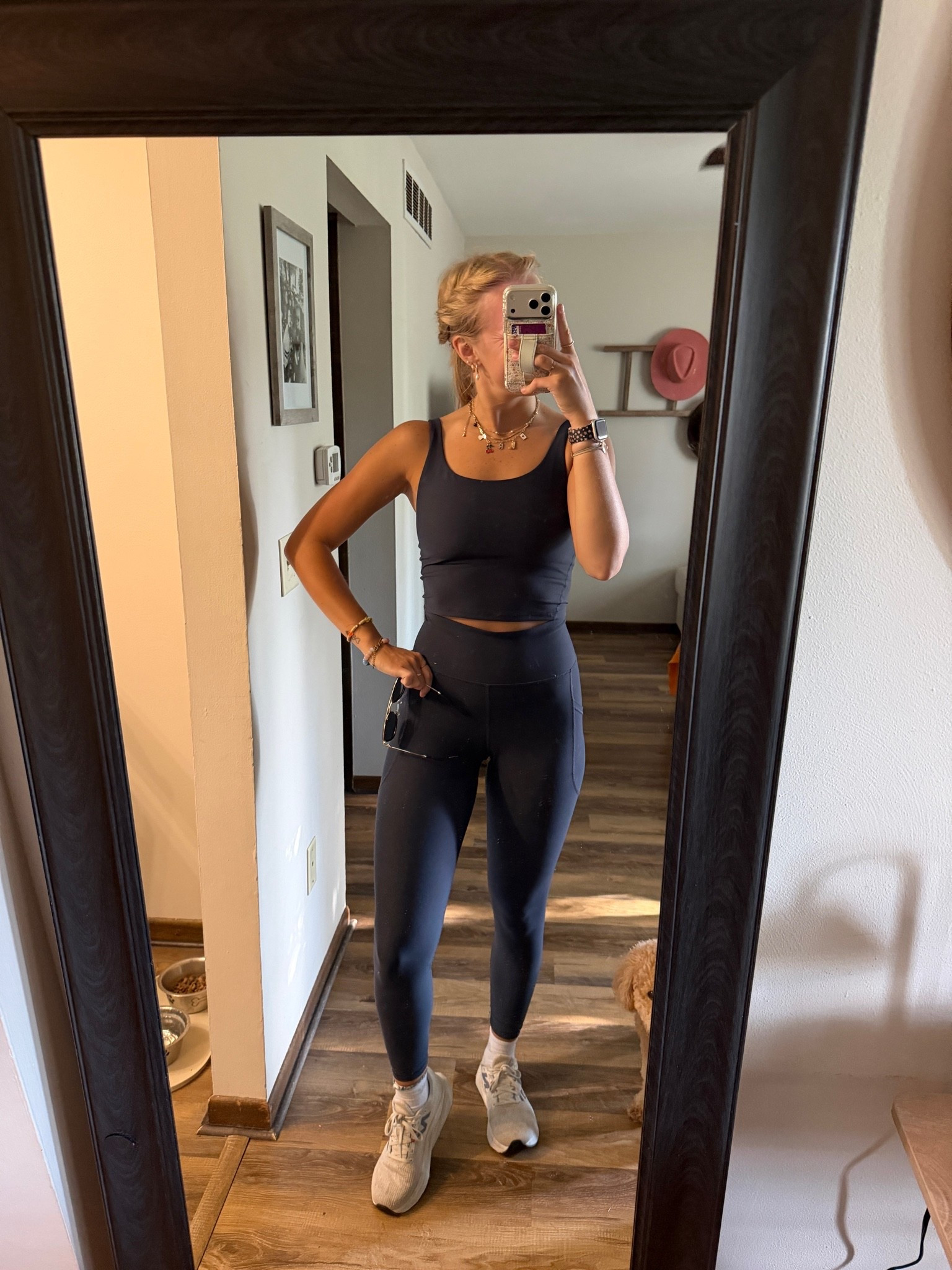 Thursday’s workout outfit — 06.25.26 🦵🏼🏃🏼‍♀️💨

Medium in Old Navy navy blue tank top
Small in Old Navy navy blue leggings
9 in New Balance tennis shoes from @DSW  
*socks are also from @DSW :)

Old Navy outfits, Old Navy finds, Old Navy fashion, Old Navy deals, Old Navy powersoft, workout outfits, navy blue leggings, navy blue tank tops, long sleeve tshirts, New Balance shoes, white running shoes, outfit of the day

#LTKActive #LTKfitnessgoals #LTKootd