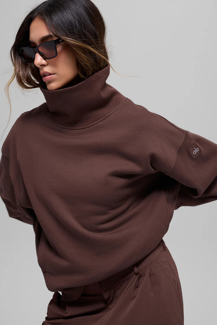 Hazy Mock Neck Pullover - Brownstone | Alo Yoga (US)