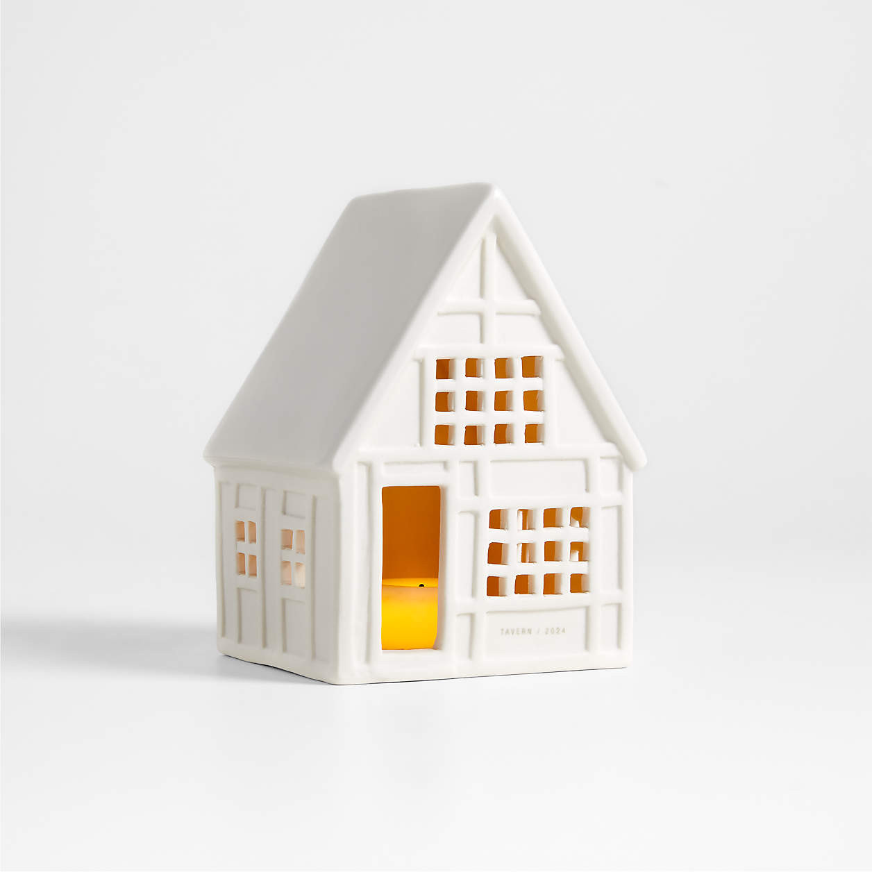 White Ceramic Holiday Townhouse + Reviews | Crate & Barrel | Crate & Barrel