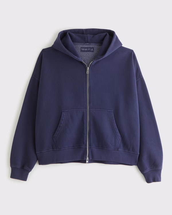 Cowboy Cropped Full-Zip Hoodie | Abercrombie & Fitch (US)