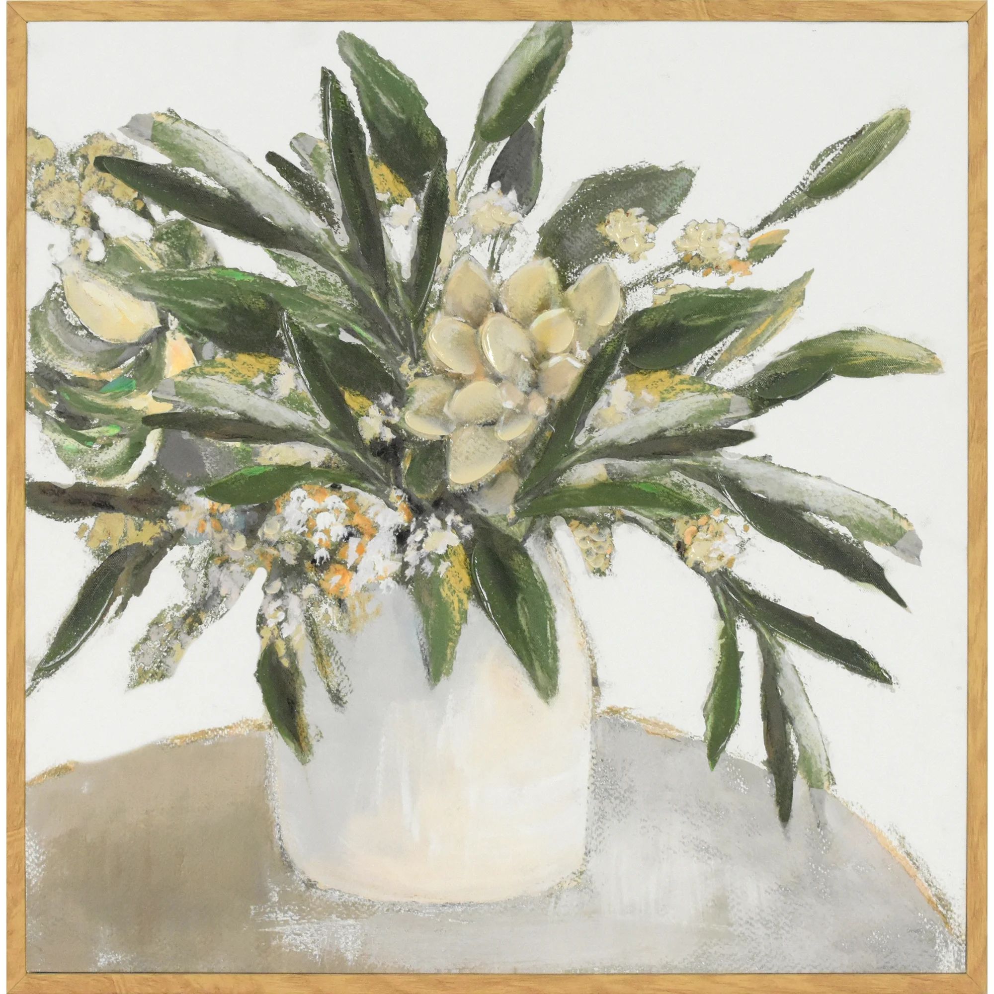 Crystal Art Gallery Contemporary Still Life with Vase Framed Canvas Art, Neutrals | Walmart (US)