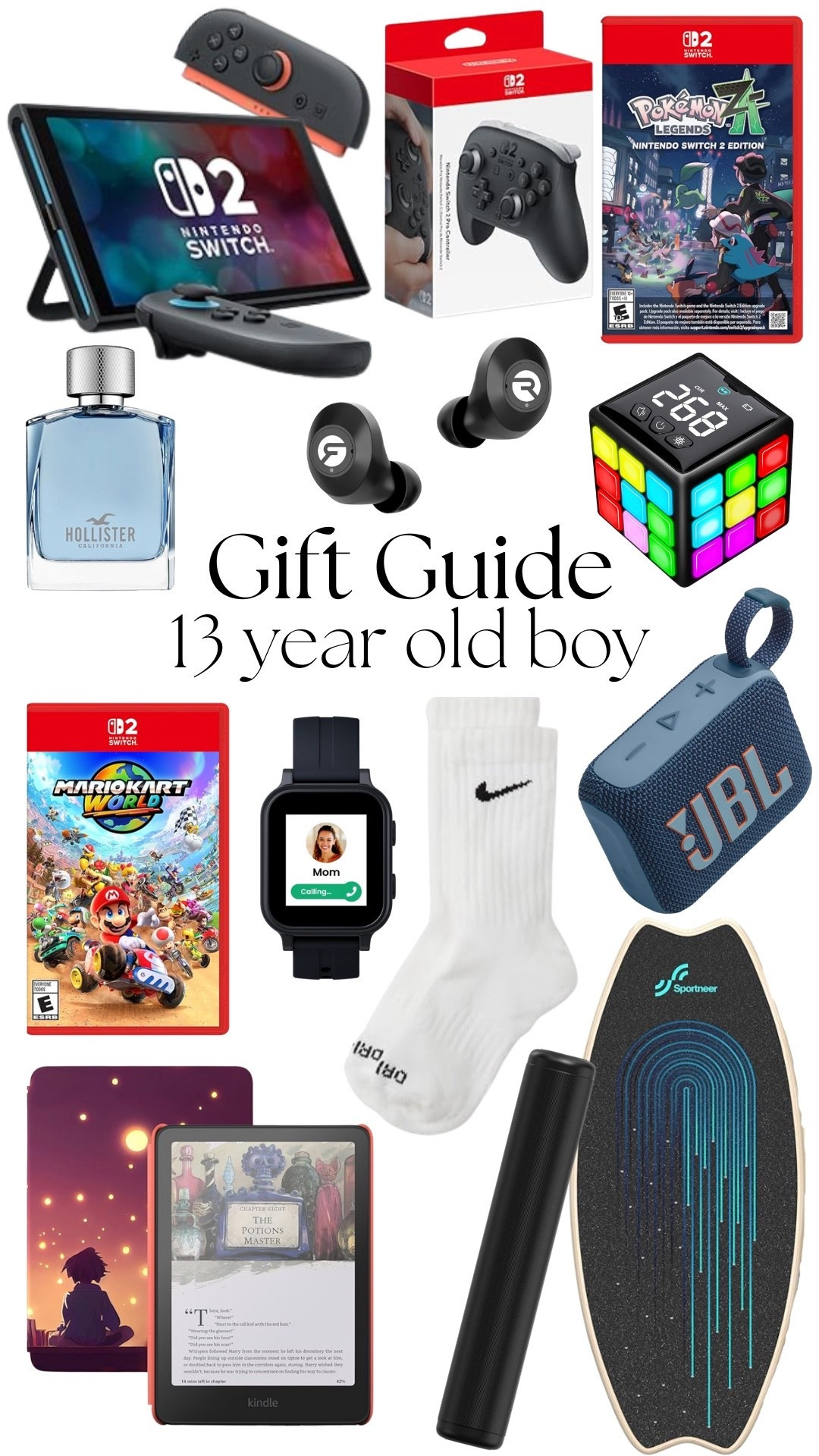 Holiday Gift Guide for 13 Teen Boys! #nintendo #JBL #teenboys 

Nintendo 
Nintendo Switch 2
Teen Boys Gifts
JBL
Nike
Amazon
Amazon Kindle

#LTKHoliday #LTKGiftGuide #LTKKids