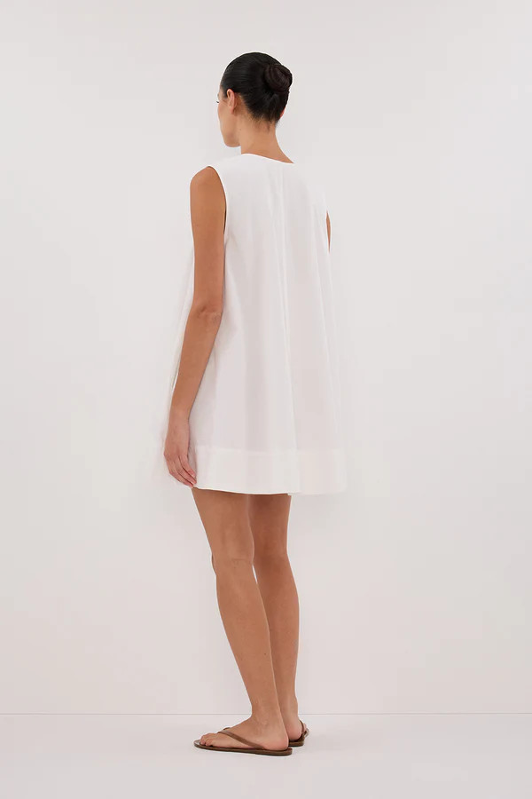 GABBY WHITE COTTON MINI DRESS | DISSH