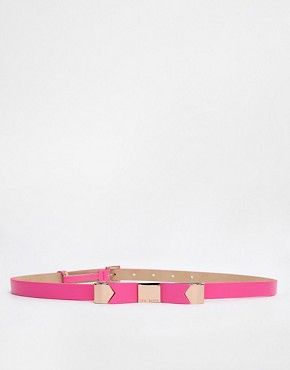Ted Baker Skinny Bow Belt - Mid pink | ASOS US