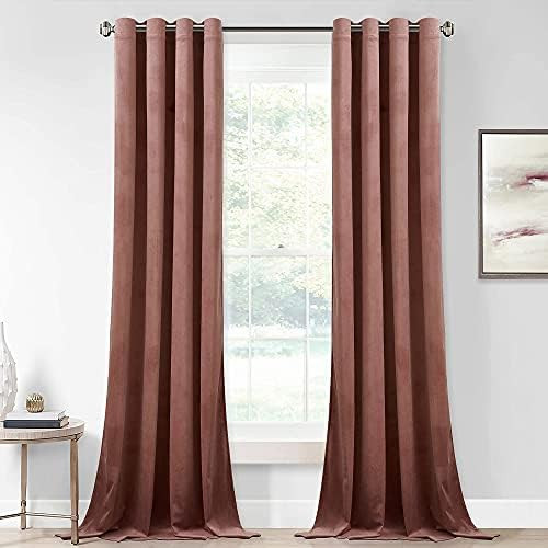 StangH Velvet Curtains 96 inches Long - Room Darkening Window Drapes for Living Room, Elegant Wild R | Amazon (US)