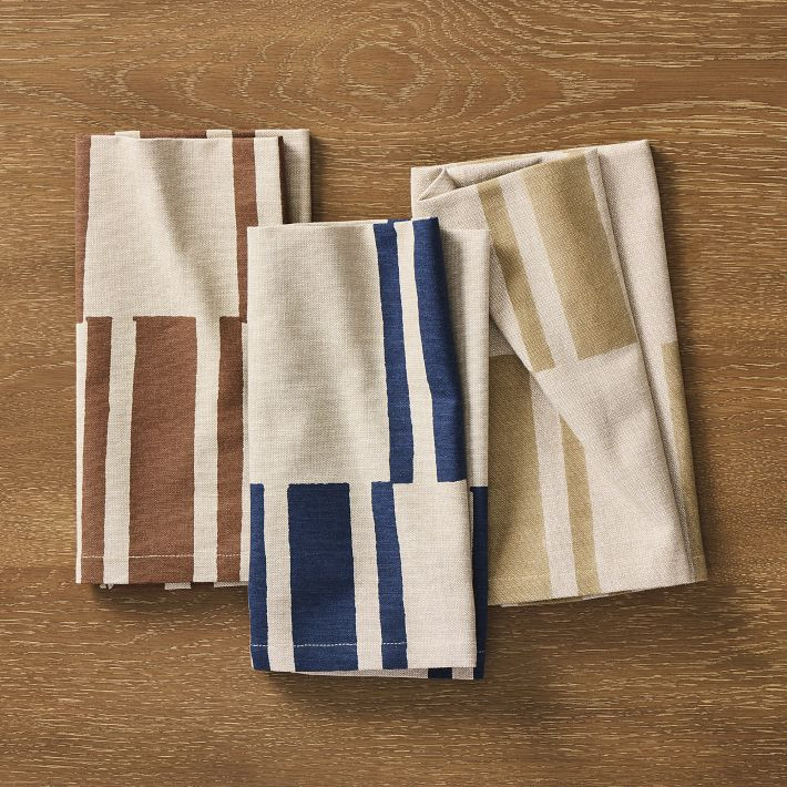 Quincy Block Print Stripe Napkin Sets | West Elm (US)