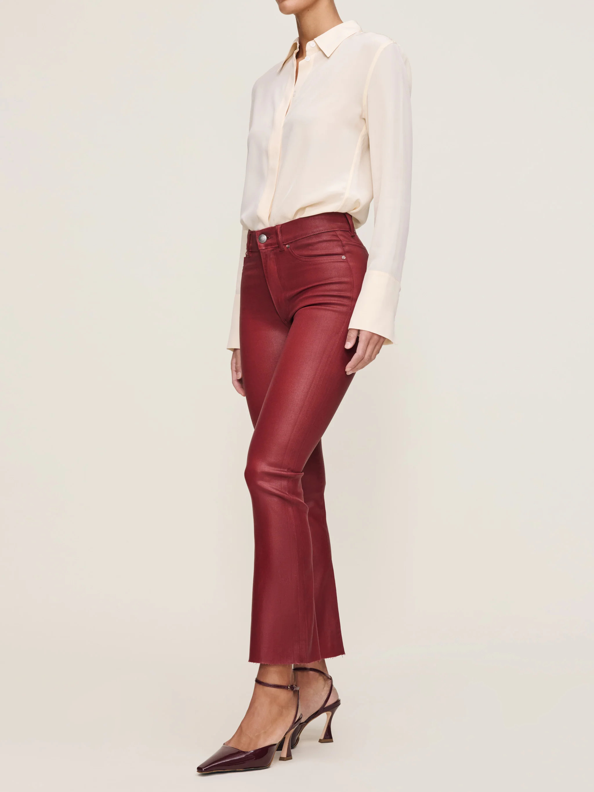 Bridget Boot High Rise Instasculpt™ Crop Jeans | Cherry Coated | DL 1961 Women