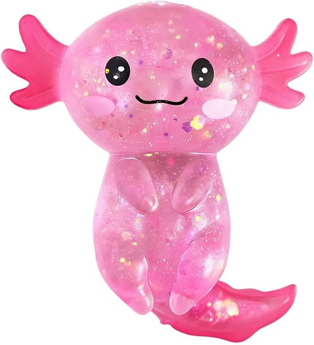 Glitter Axolotls Squishies Toy, Stretchy Axolotls Stress Ball, Soft Squeeze Sensory Fidget Toys f... | Amazon (US)