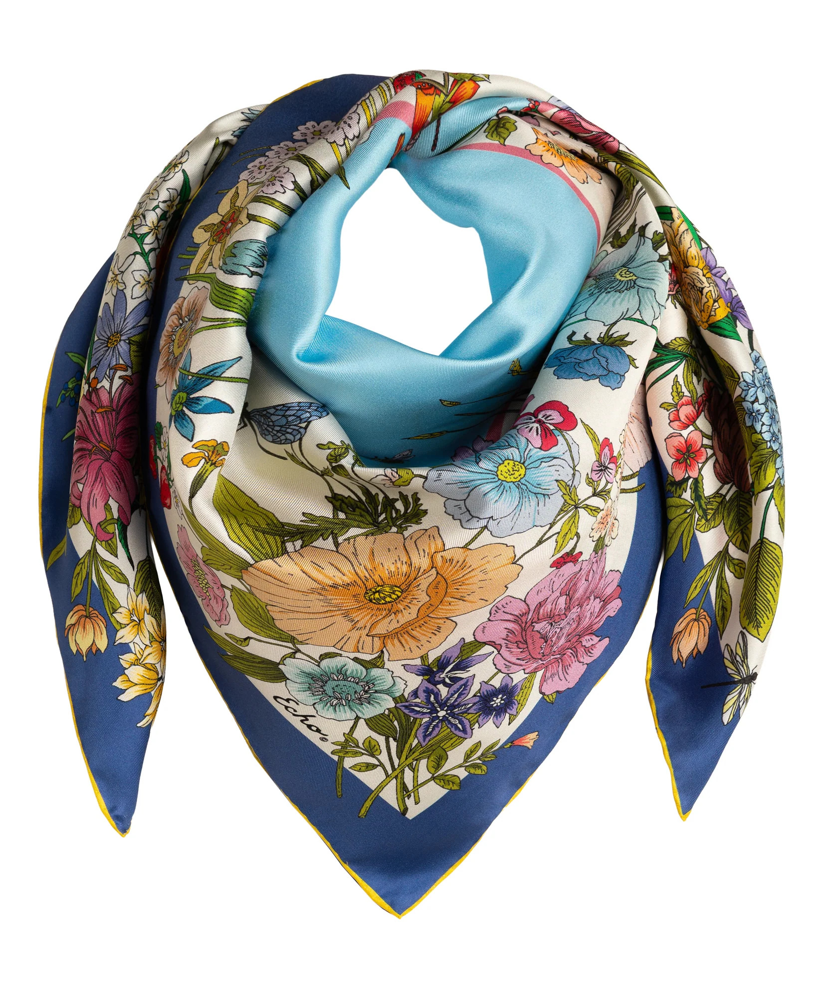 Summer Bounty 35" Silk Square Scarf | Echo New York